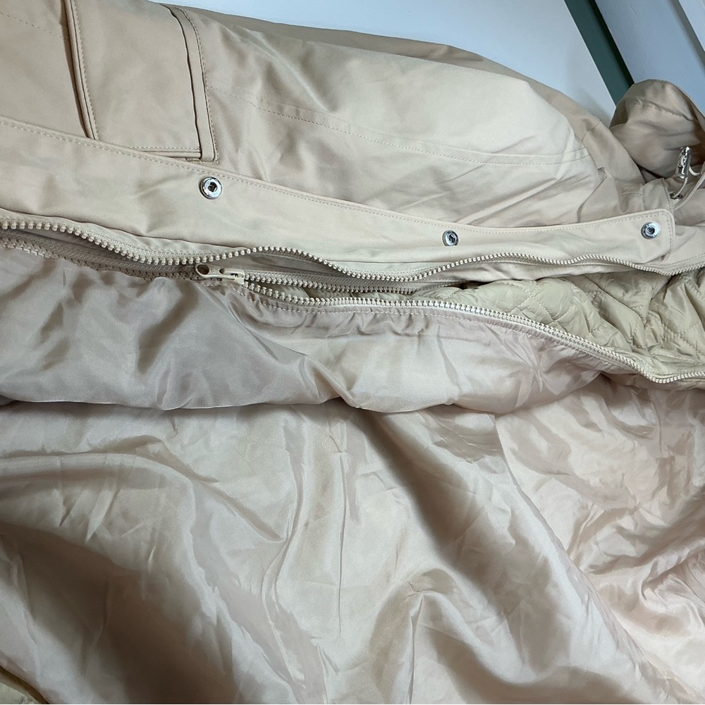 Lands End Womens M Adjustable Hood w/visor 3 in 1 Jacket Systems Tan Beige NWT - Picture 15 of 16